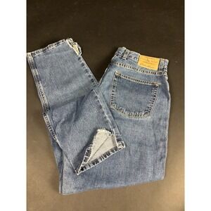 Eddie Bauer Skinny Jeans Womens 14 Blue Denim 100% Cotton Medium Wash Distressed